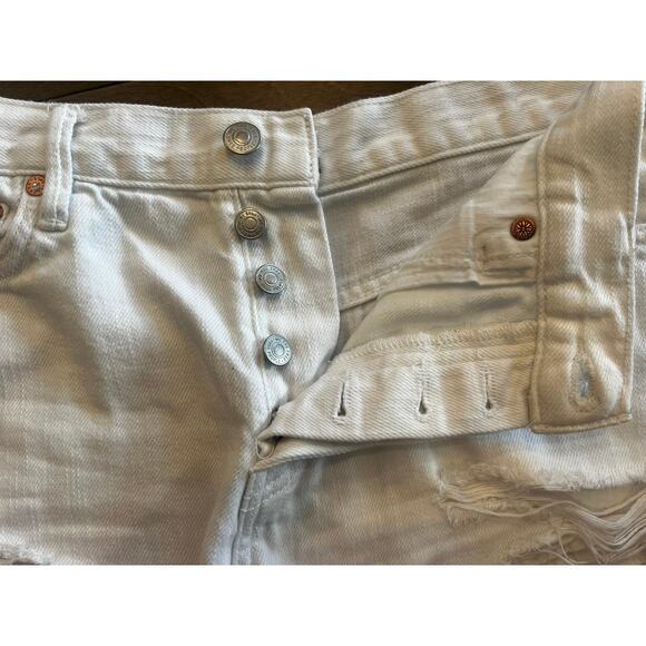 We The Free by Free People White Cut-Off Denim Shorts – Size‎ 27 - Picture 7 of 9